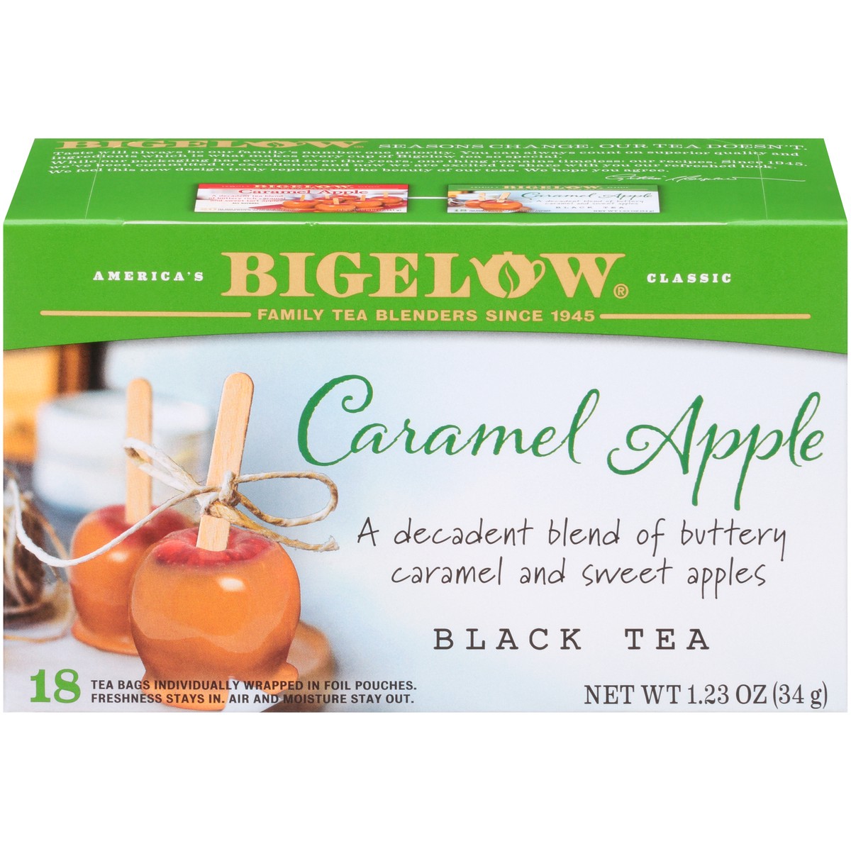 slide 1 of 9, Bigelow Caramel Apple Black Tea - 18 ct, 1.23 oz