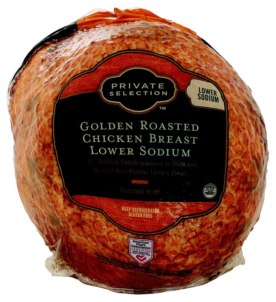 slide 1 of 1, Private Selection Lower Sodium Golden Roasted Chicken Breast, per lb