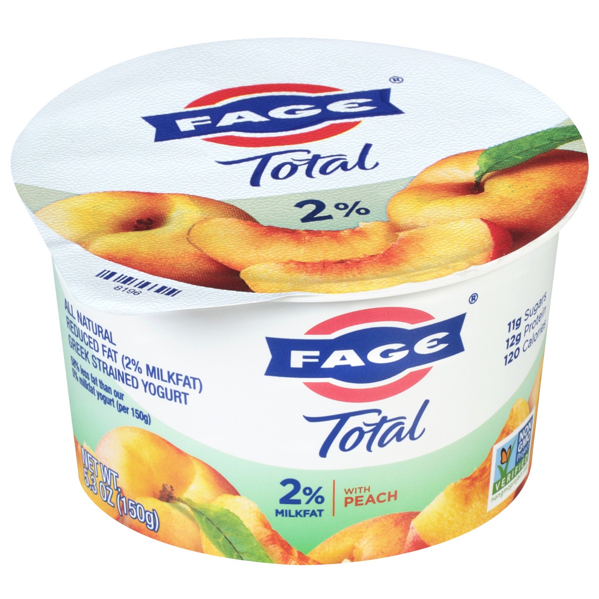 slide 2 of 9, Fage Total Greek Strained Yogurt with Peach 5.3 oz, 5.3 oz