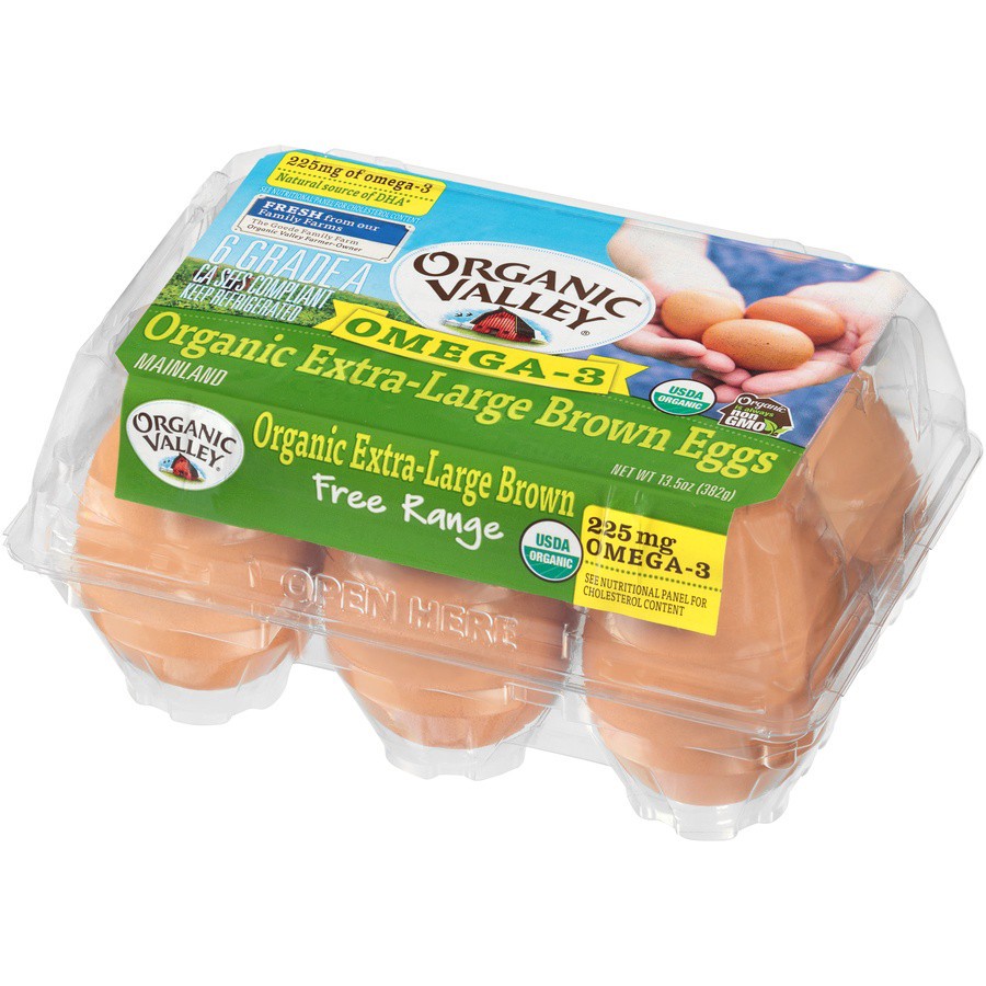 slide 6 of 8, Organic Valley Eggs, Organic, Free-Range, Extra-Large, 6 ct