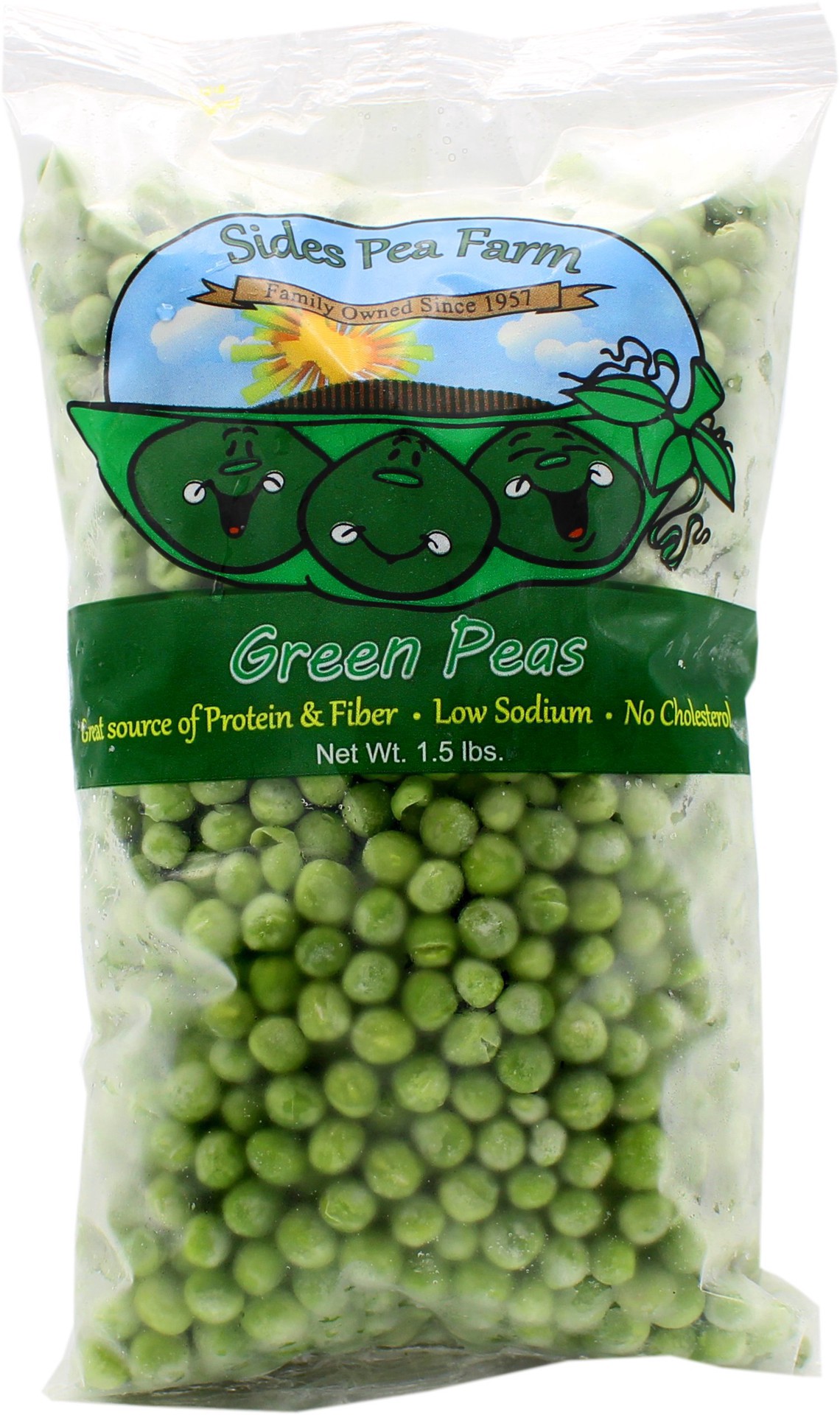 slide 1 of 1, Sides Pea Farm Green Peas, 1.5 lb