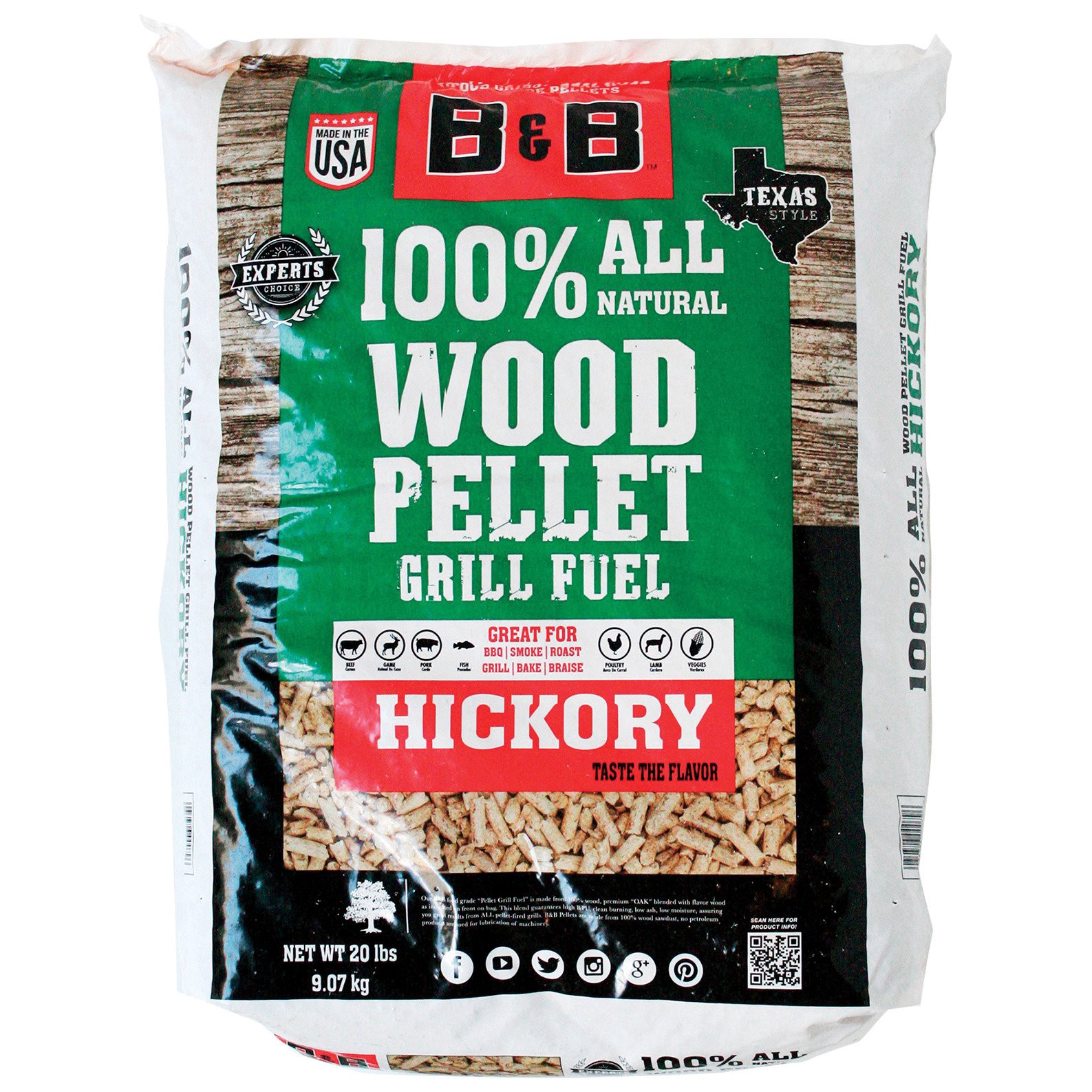 slide 1 of 1, B & B Charcoal Wood Pellet Grill Fuel, 20 lb