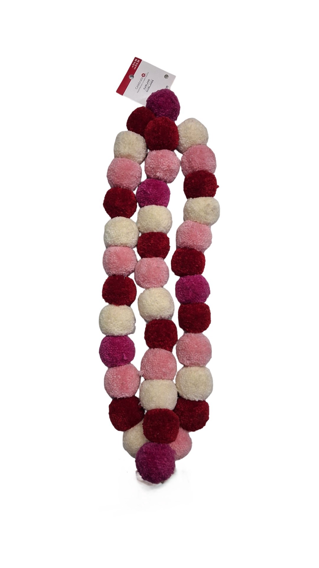 slide 3 of 3, 6ft. Pink Pom Pom Garland By Celebrate It, 6 ft