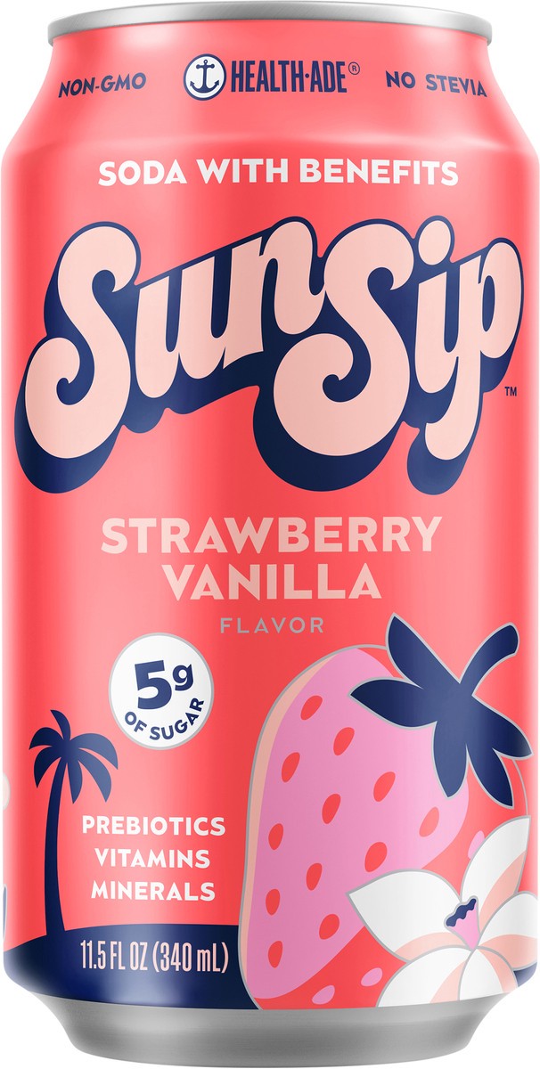 slide 3 of 9, Health-Ade Sun Sip Strawberry Vanilla Soda - 11.5 fl oz, 11.5 fl oz