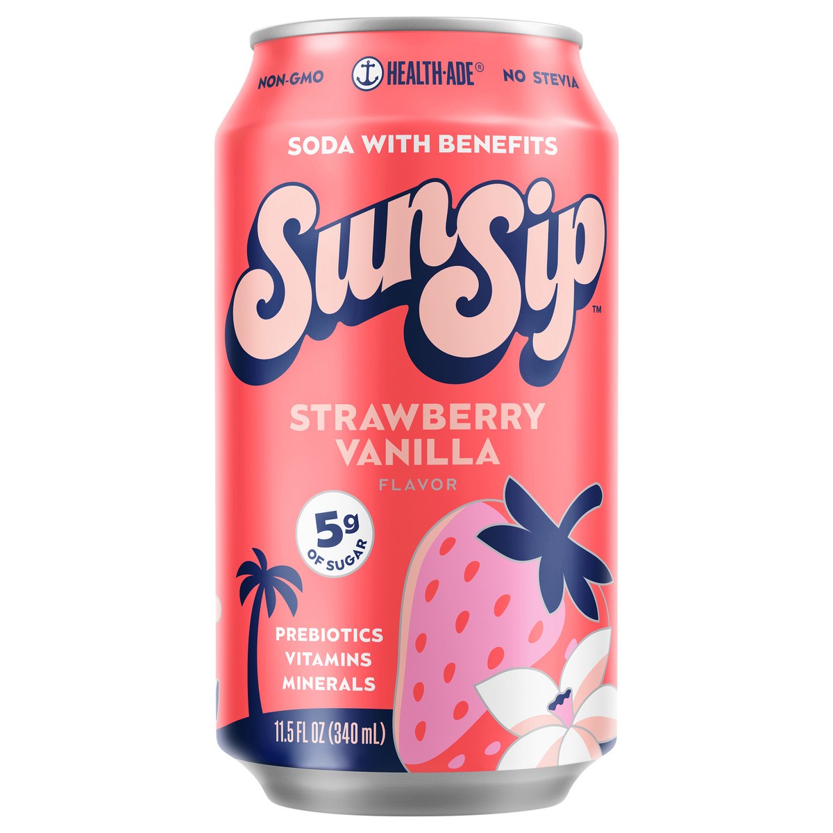 slide 1 of 9, Health-Ade SunSip Soda Strawberry Vanilla 11.5oz, 11.5 fl oz