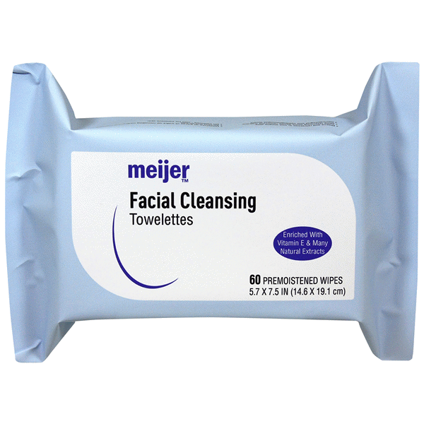 slide 1 of 1, Meijer Facial Cleansing Cloth Refill, 60 ct