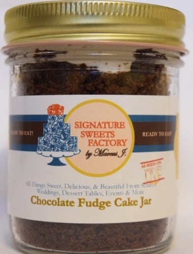 slide 1 of 1, Signature Sweets Factory Chocolate Fudge Cake Jar, 8 oz