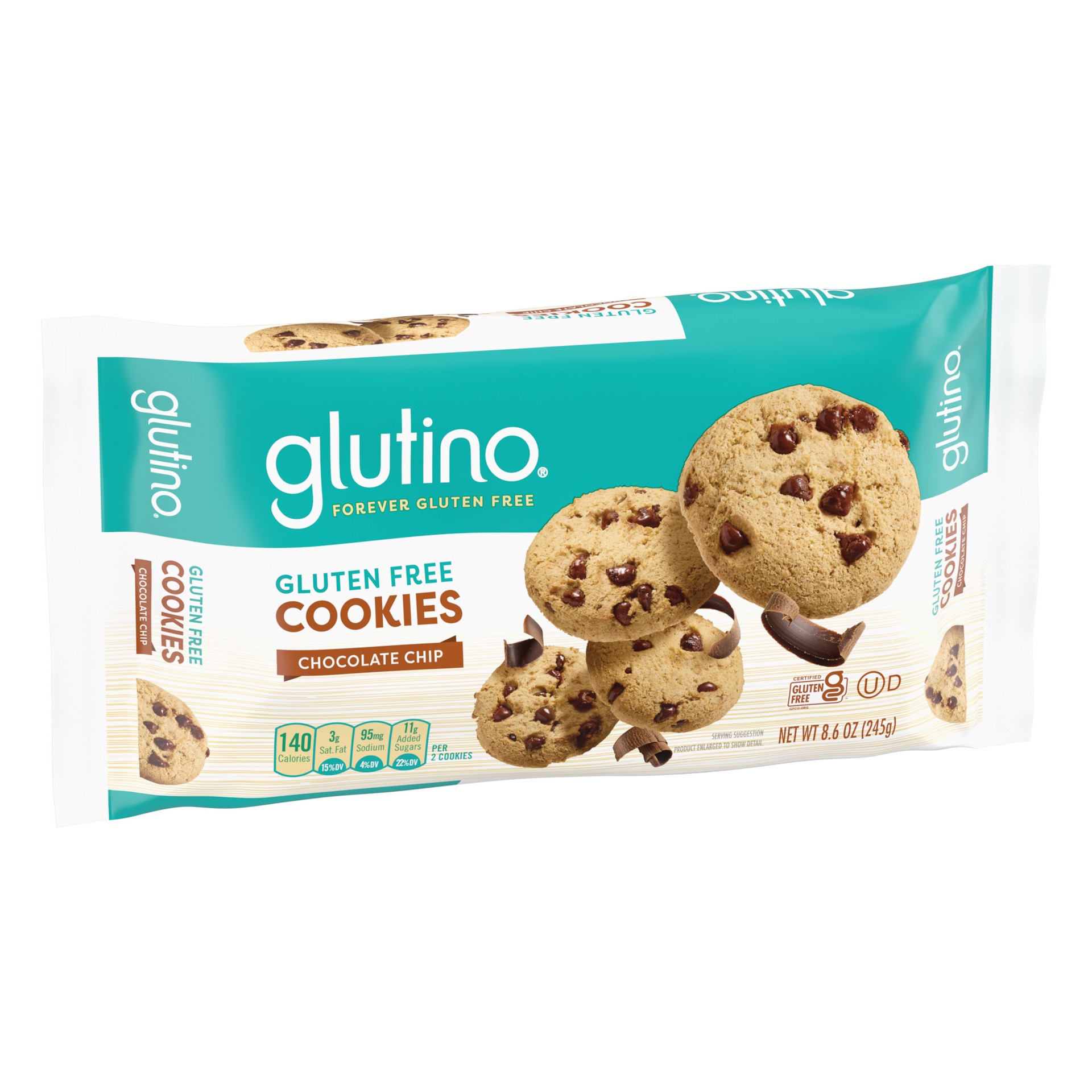 slide 2 of 5, GLUTINO Chocolate Chip Cookies, 8.6 oz, 8.6 oz