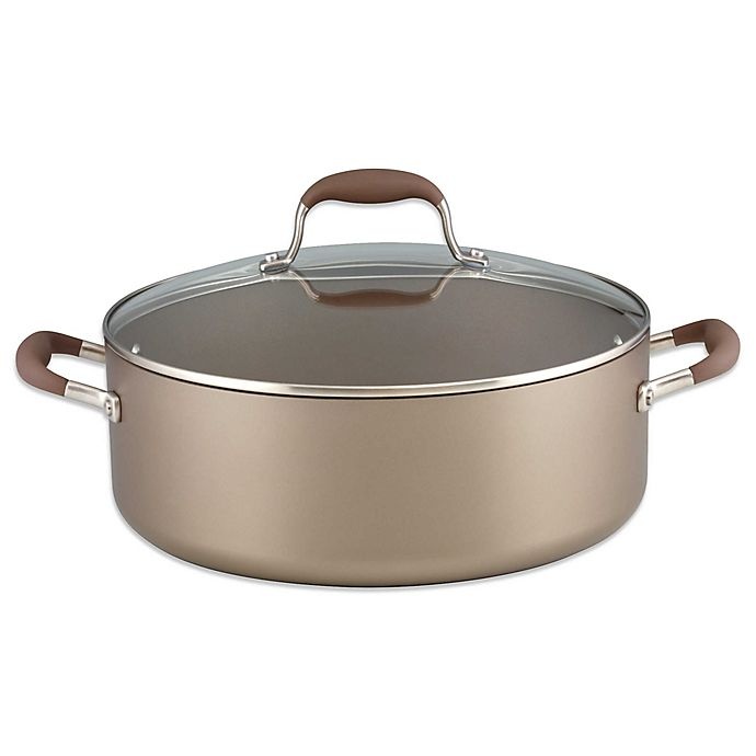 slide 1 of 7, Anolon Advanced Umber Covered Wide Stock Pot, 7.5 qt