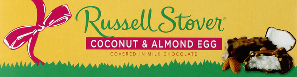 slide 1 of 1, Russell Stover Coconut & Almond Egg Covered In Milk Chocolate, 1 oz