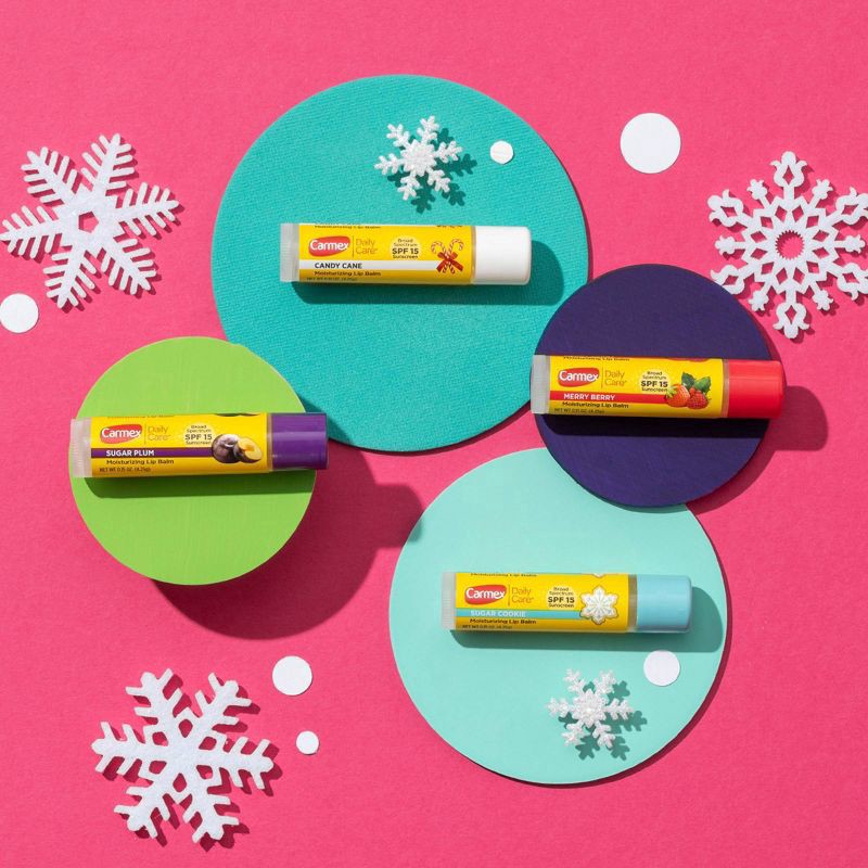 slide 2 of 6, Carmex Daily Care Limited Edition Moisturizing Lip Balm Sticks with SPF15 Broad Spectrum - 4pk/0.6oz, 4 ct; 0.6 oz