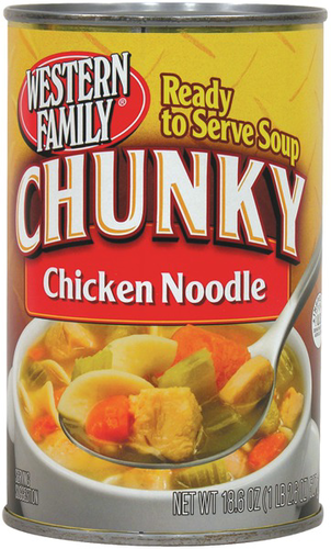 slide 1 of 1, Western Family Chunky Chicken Noodle Soup, 18.6 oz