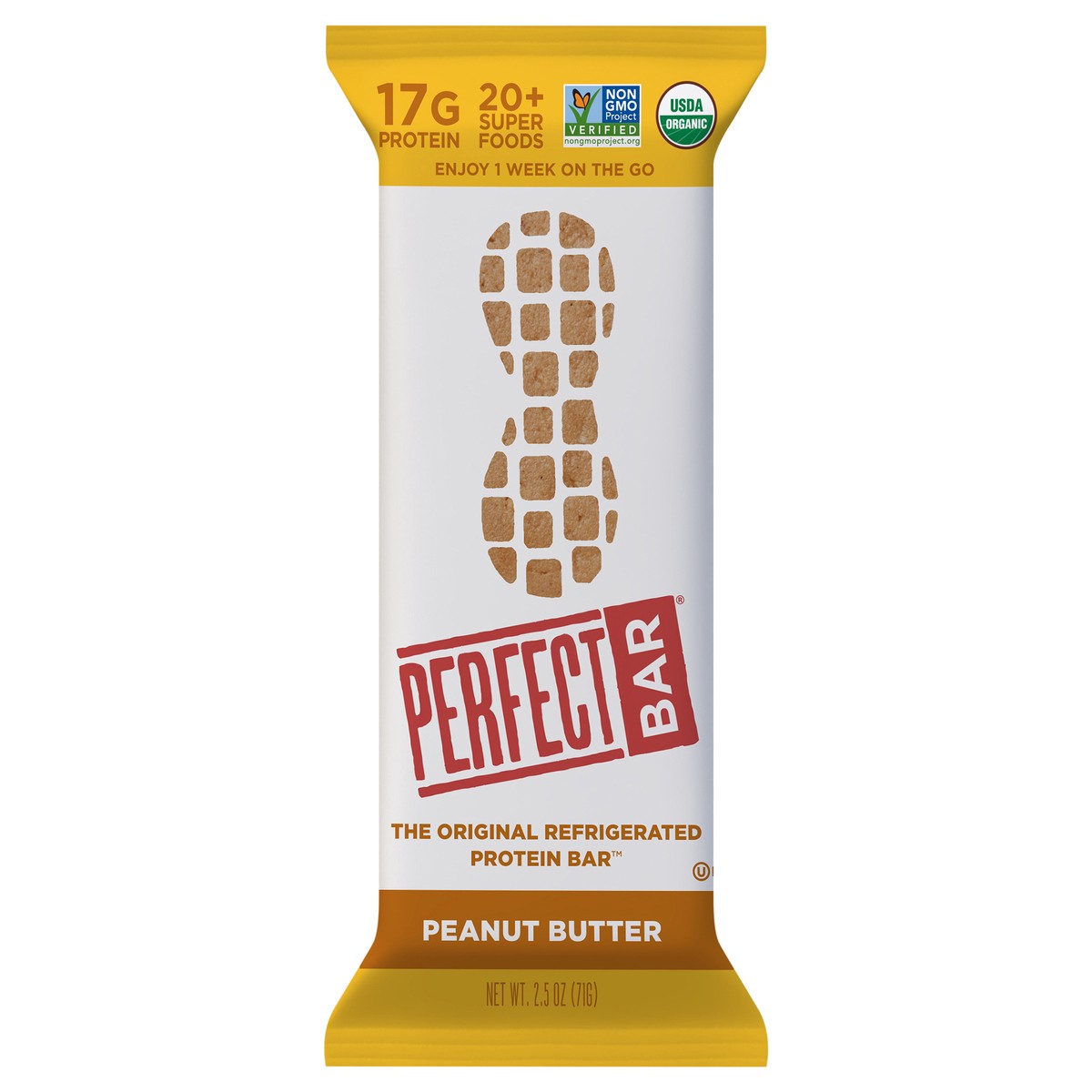 slide 1 of 13, Perfect Bar Original Refrigerated Protein Bar, Peanut Butter, 2.5 Ounce Bar, 2.5 oz