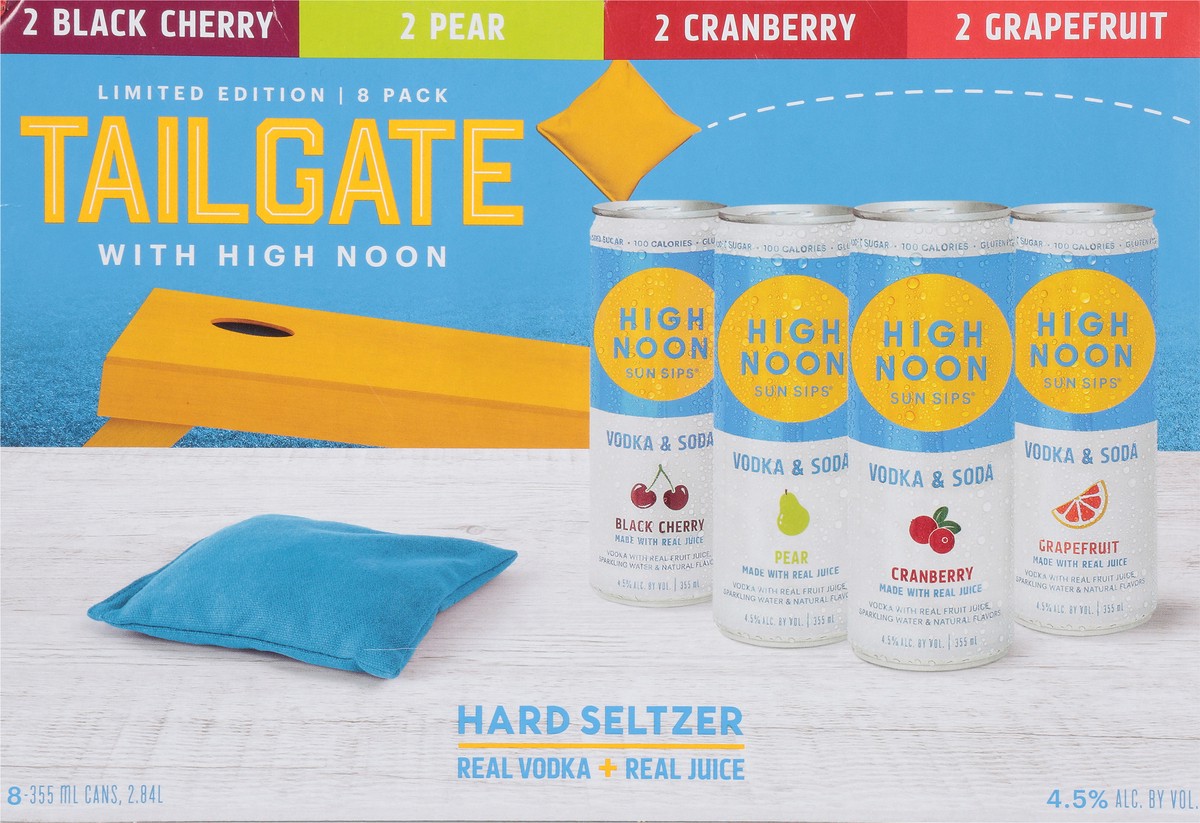 slide 9 of 9, High Noon End Zone Pack Vodka Hard Seltzer, 8 ct; 12 oz