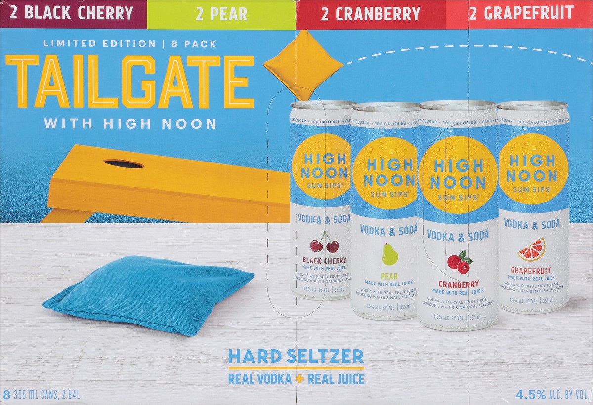 slide 7 of 9, High Noon End Zone Pack Vodka Hard Seltzer, 8 ct; 12 oz