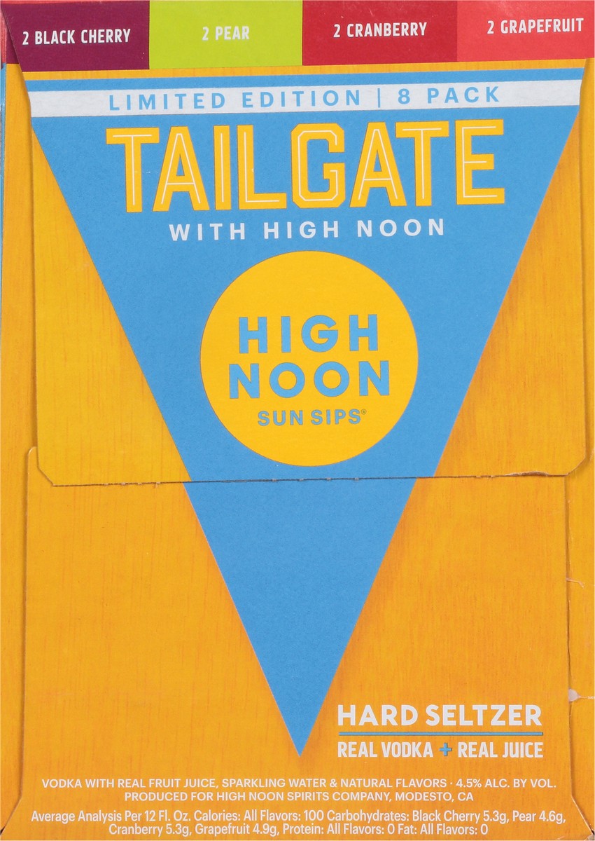 slide 5 of 9, High Noon End Zone Pack Vodka Hard Seltzer, 8 ct; 12 oz