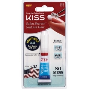 slide 1 of 1, Kiss Salon Secrets Nail Art Glue, 0.1 oz