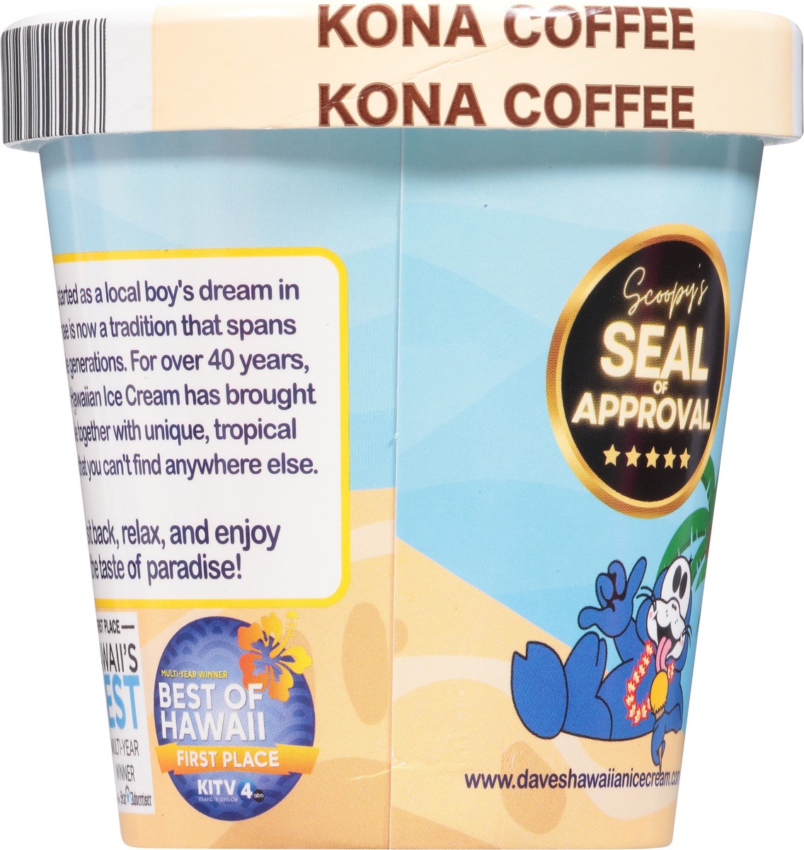 slide 6 of 13, Dave's Hawaiian Gourmet Ice Cream Hawaiian Kona Coffee Ice Cream 14 fl oz, 14 fl oz