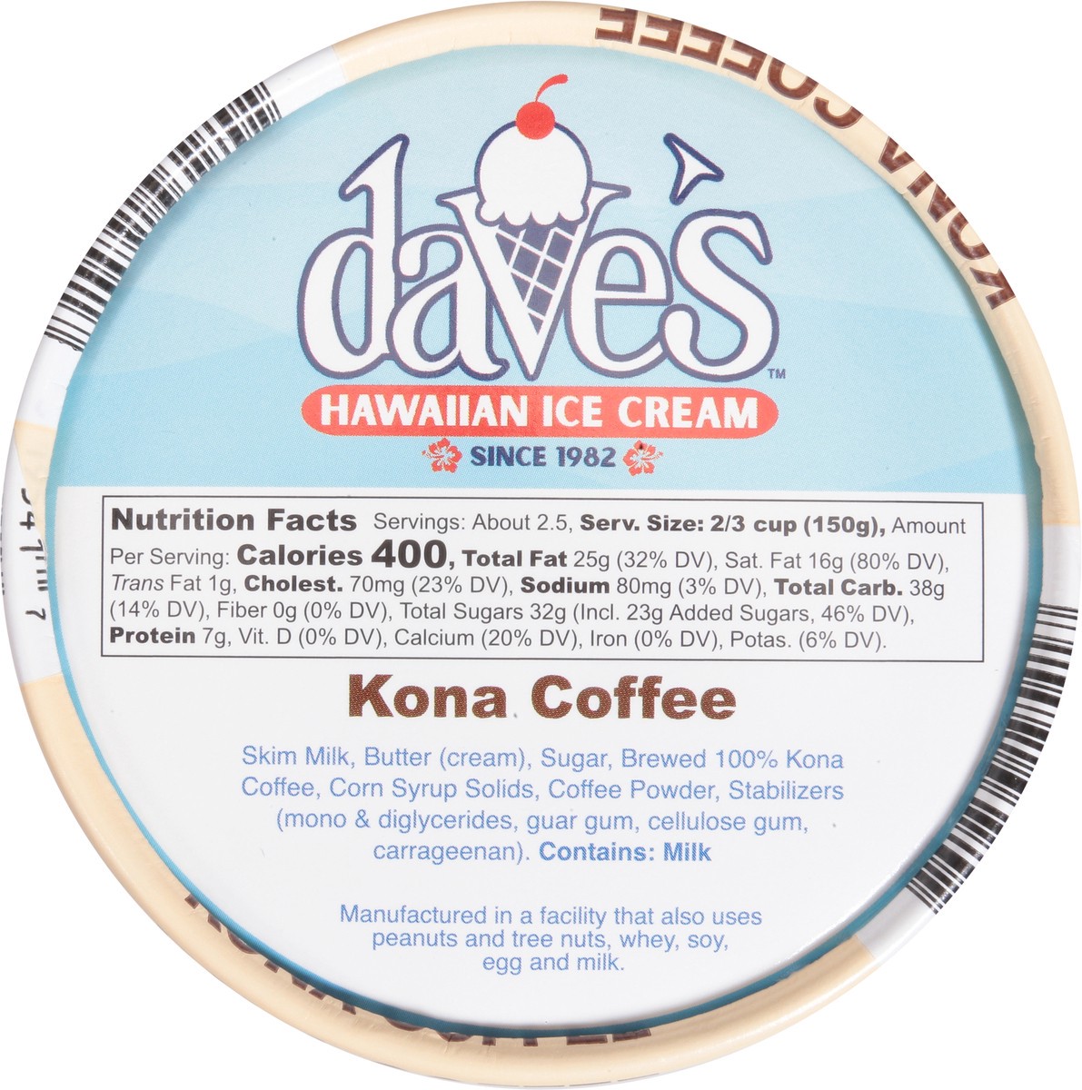 slide 4 of 13, Dave's Hawaiian Gourmet Ice Cream Hawaiian Kona Coffee Ice Cream 14 fl oz, 14 fl oz