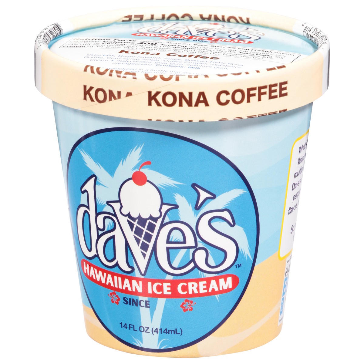 slide 10 of 13, Dave's Hawaiian Gourmet Ice Cream Hawaiian Kona Coffee Ice Cream 14 fl oz, 14 fl oz