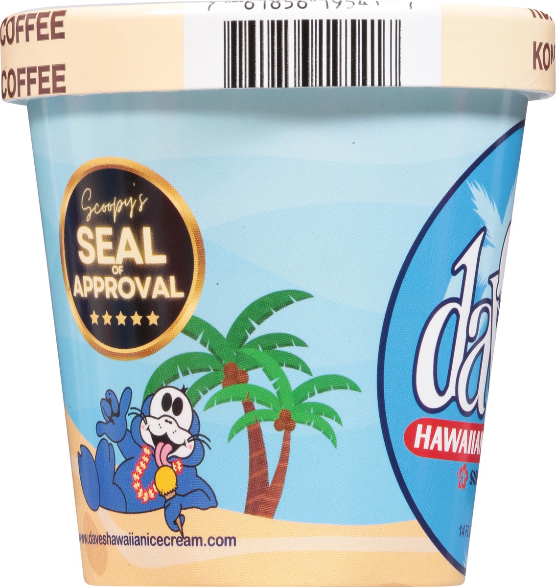 slide 8 of 13, Dave's Hawaiian Gourmet Ice Cream Hawaiian Kona Coffee Ice Cream 14 fl oz, 14 fl oz