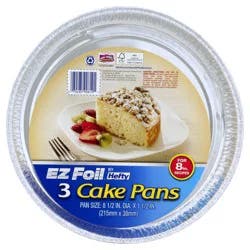 EZ Foil 8-1/2 in. x 1-1/2 in. Cake Pans 3 ct Pack