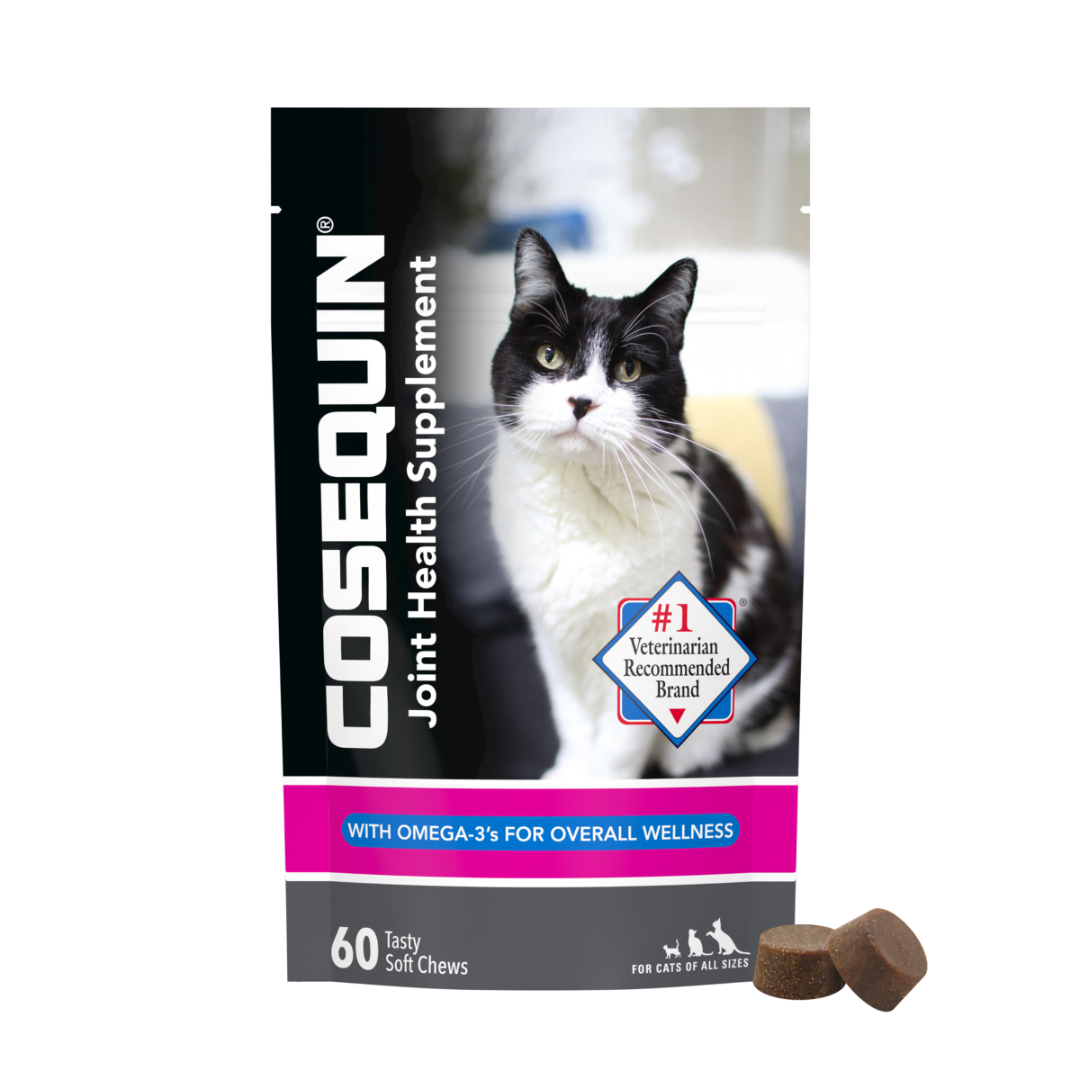 slide 1 of 5, Nutramax Pet Nutramax Cosequin Soft Chews Joint Supplement for Cats, 60 ct