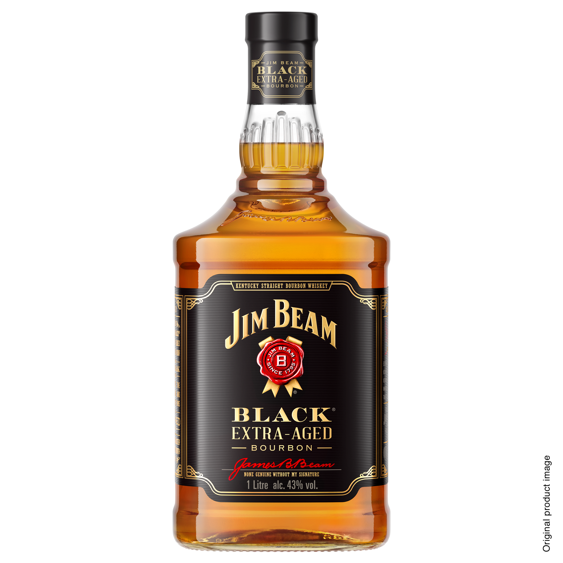 slide 2 of 2, Jim Beam Black Extra-Aged Kentucky Straight Bourbon Whiskey 1 L, 1 liter