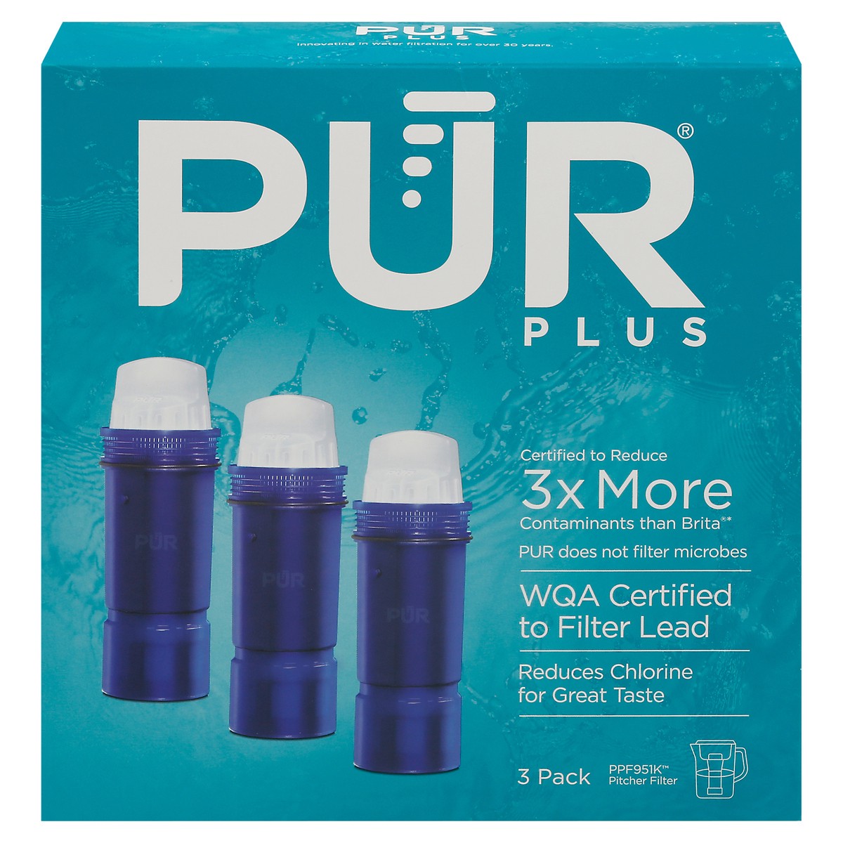 slide 1 of 15, PUR Plus Pitcher Filters 3 Pack, 3 ct