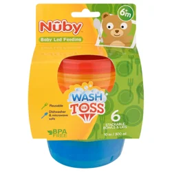 Nuby 6m+ Stackable Bowls & Lids 6 ea