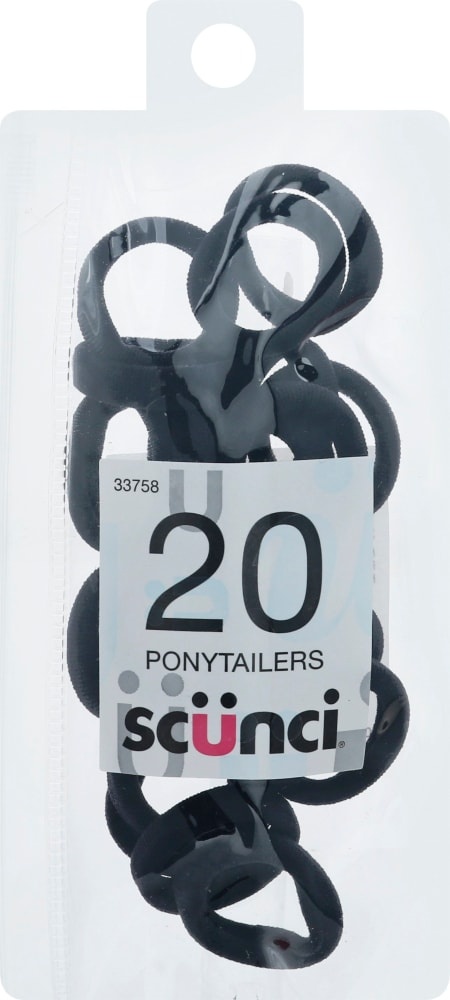 slide 1 of 1, scünci Woven Black Ponytailers, 20 ct