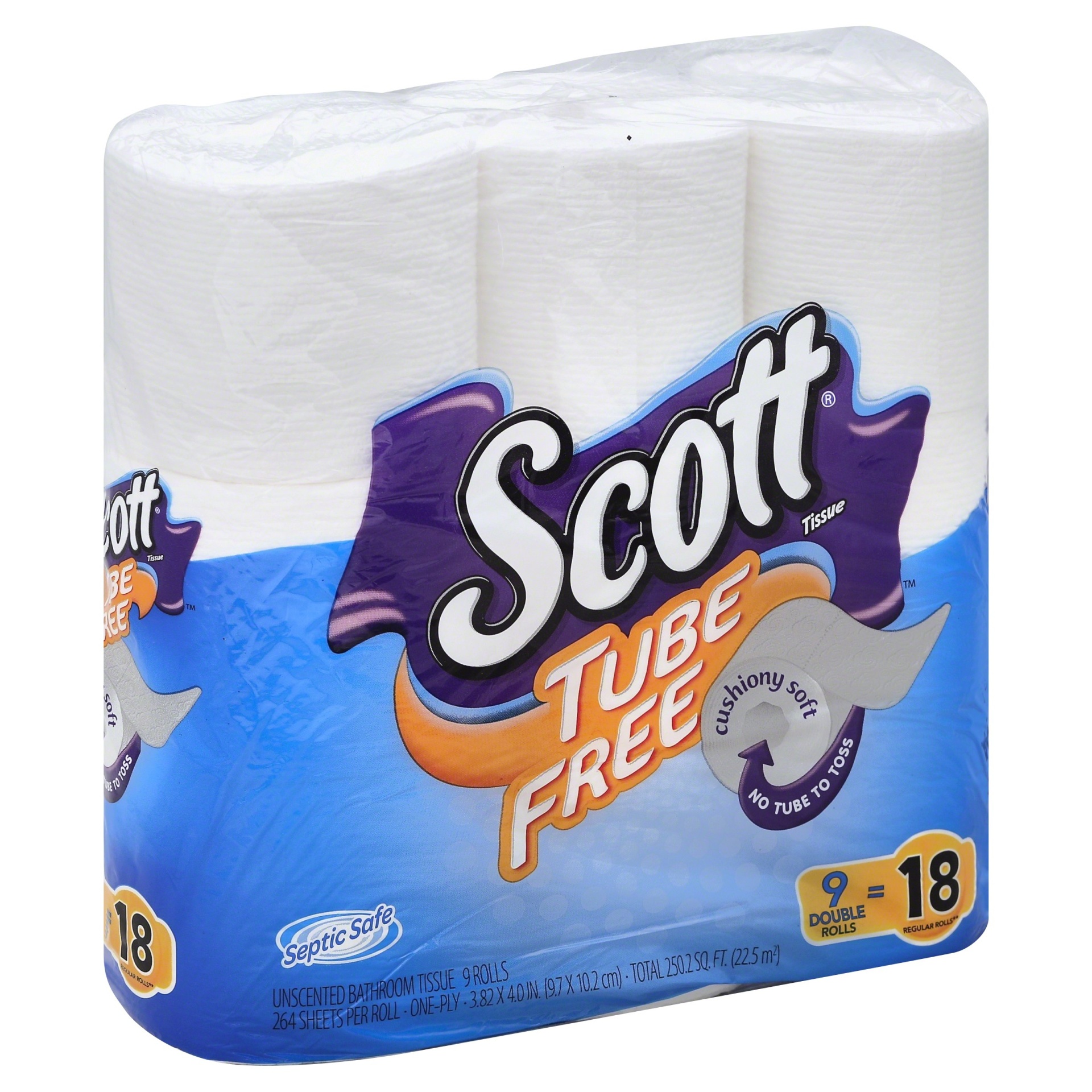 slide 1 of 1, Scott Tube Free Dble Rolls, 9 ct