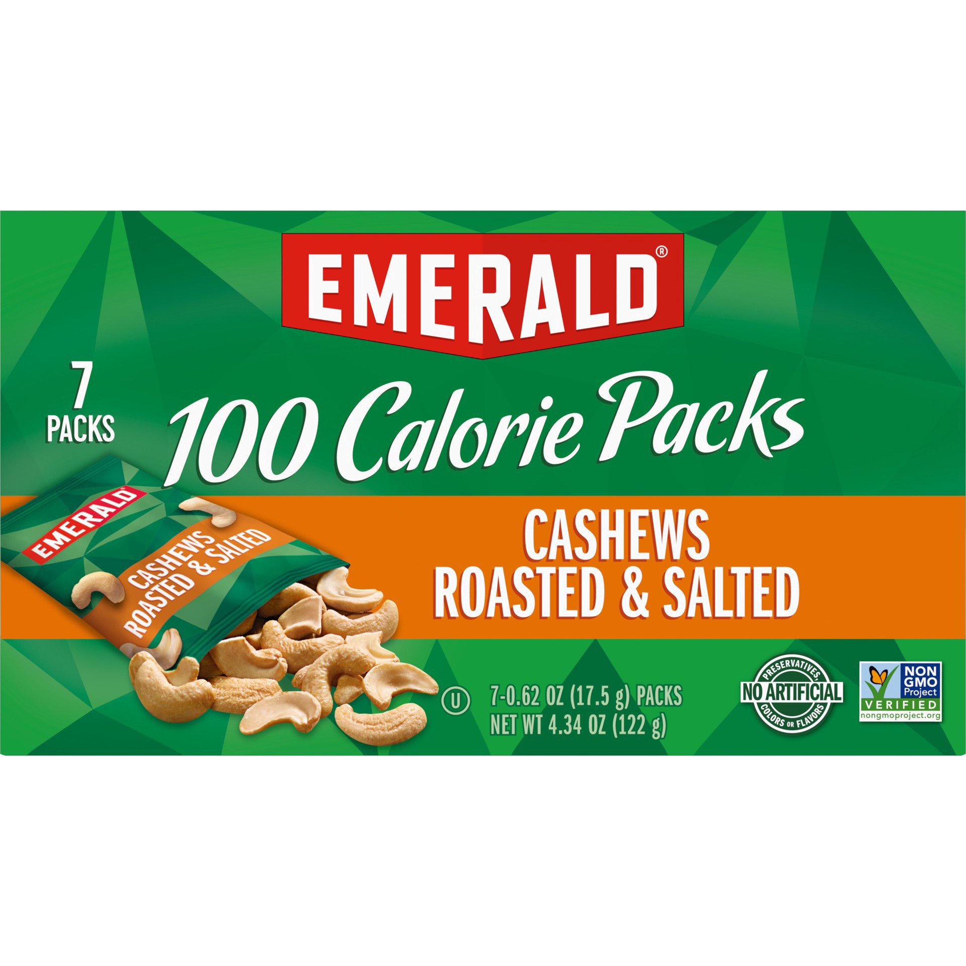 slide 2 of 5, Emerald Cashews Roasted & Salted, 7 ct; 4.34 oz