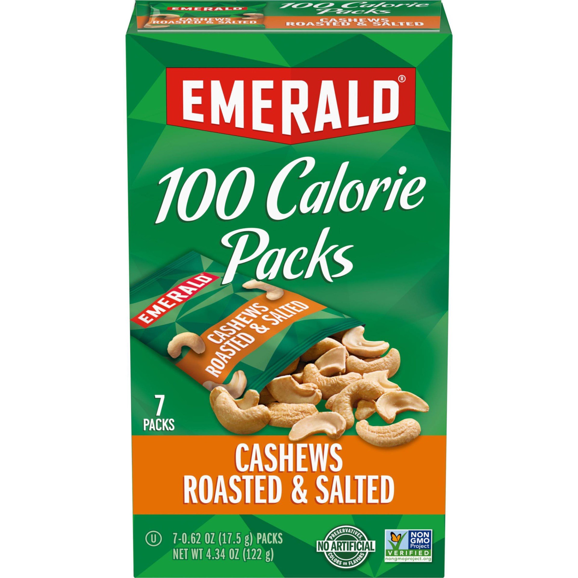 slide 1 of 5, Emerald Cashews Roasted & Salted, 7 ct; 4.34 oz