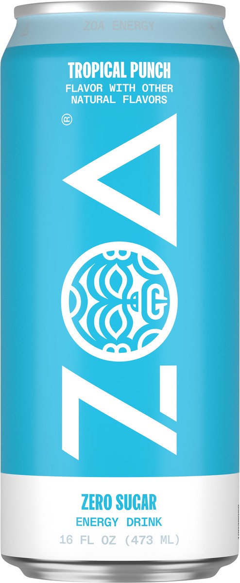 slide 6 of 12, ZOA Zero Sugar Tropical Punch Energy Drink 16 fl oz, 16 fl oz