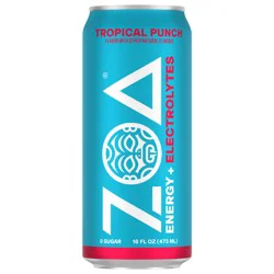 Zoa Tropical Punch Zero Sugar, 16 fl oz
