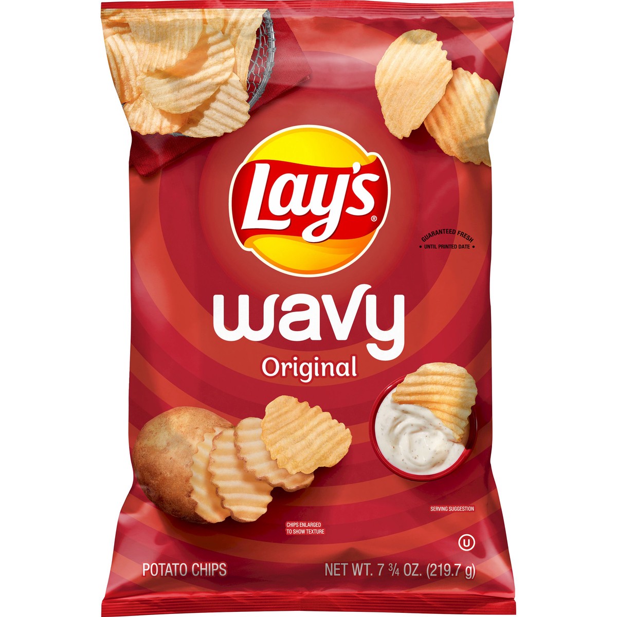 slide 1 of 3, Lay's Wavy Potato Chips Original, 7.7 oz