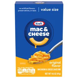 Kraft Mac and Cheese, 1 Value Size Box, for Easy Dinner or Dinner Sides, Original Flavor, No Artificial Flavors, Preservatives or Dyes, 14.5 oz