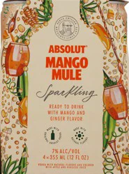 Absolut Sparkling Mango Mule Vodka 4-12 fl oz Cans
