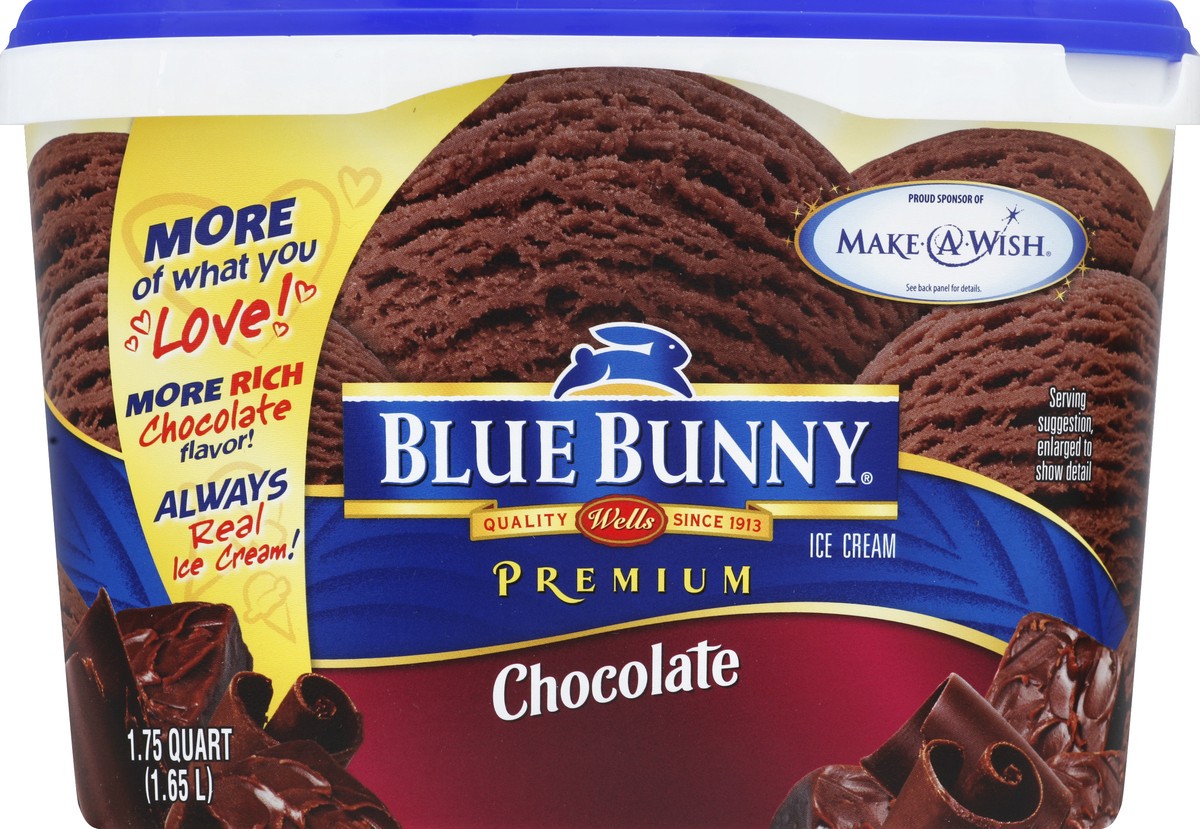 slide 4 of 4, Blue Bunny Premium Chocolate Ice Cream, 1.75 qt