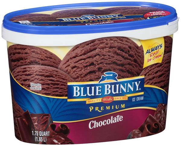 slide 1 of 4, Blue Bunny Premium Chocolate Ice Cream, 1.75 qt