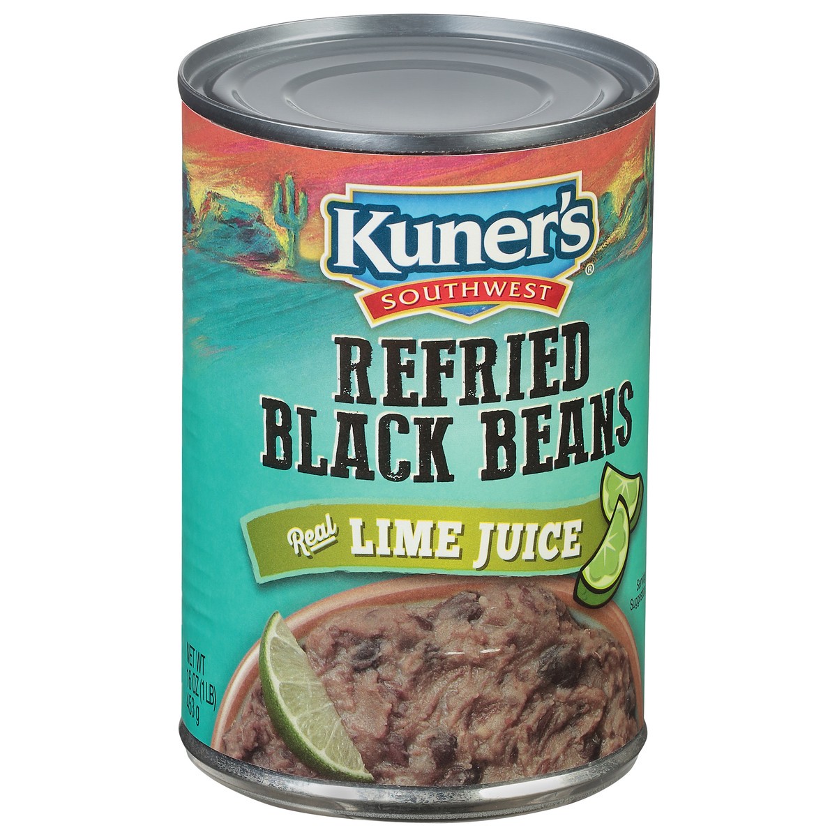 slide 2 of 9, Kuner's Refried Black Beans with Lime Juice, 15.5 oz