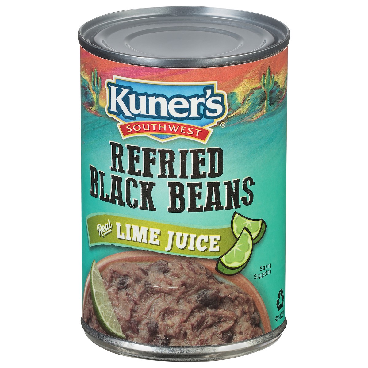 slide 3 of 9, Kuner's Refried Black Beans with Lime Juice, 15.5 oz