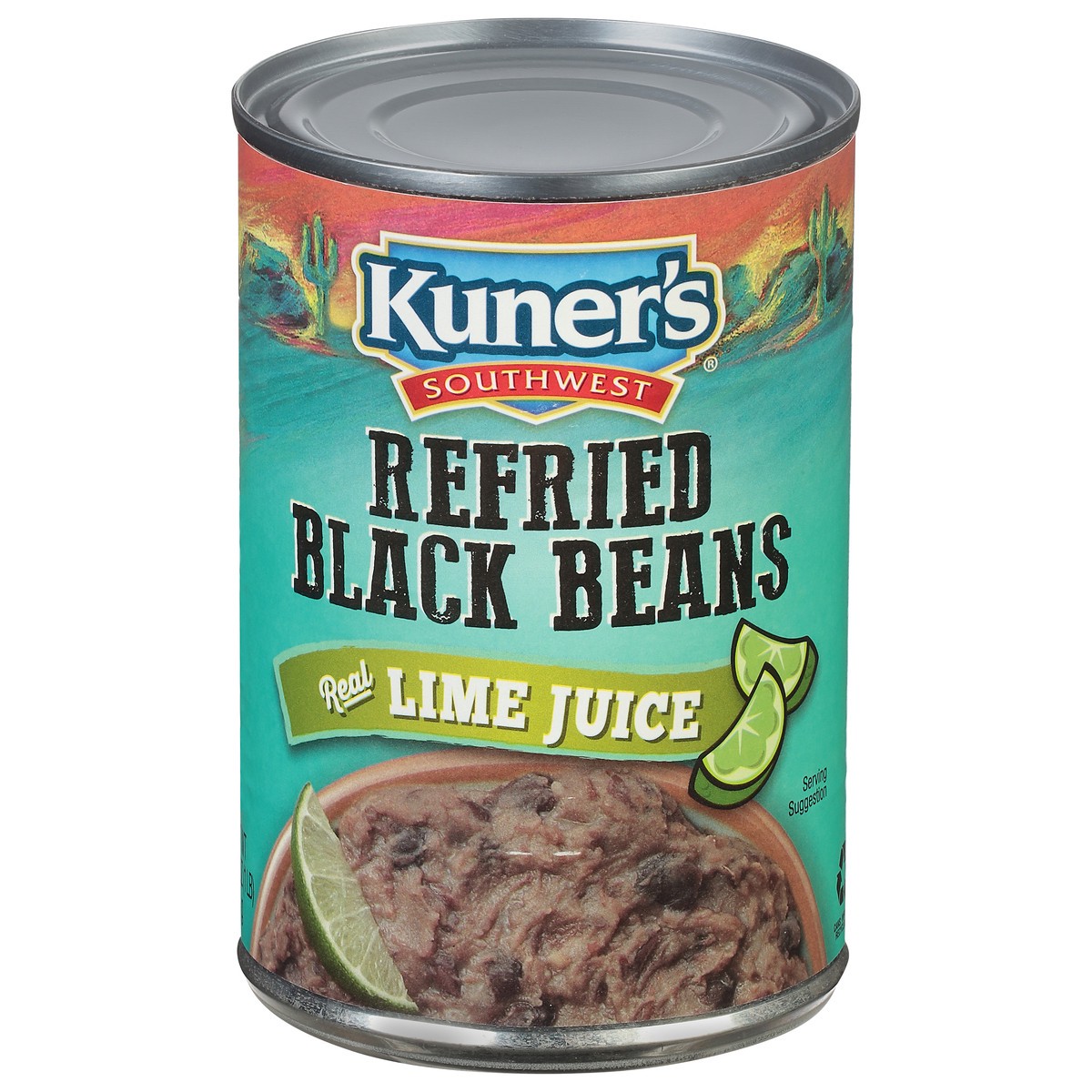 slide 1 of 9, Kuner's Refried Black Beans with Lime Juice, 15.5 oz