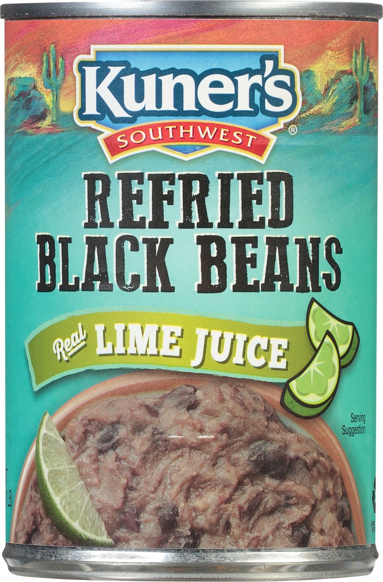 slide 6 of 9, Kuner's Refried Black Beans with Lime Juice, 15.5 oz