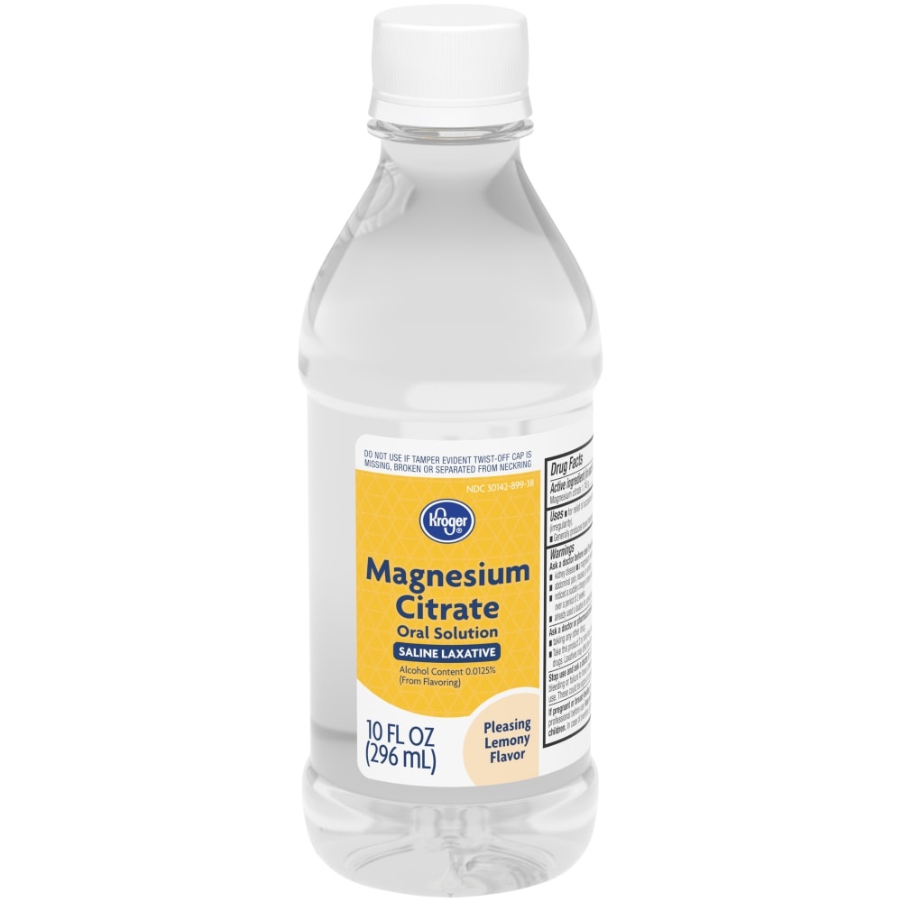 slide 1 of 1, Kroger Lemony Flavor Magnesium Citrate Saline Laxative, 10 fl oz