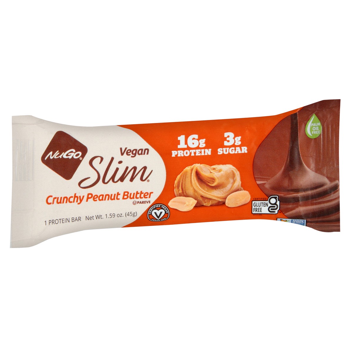 slide 8 of 9, NuGo Slim Crunchy Peanut Butter Protein Bar 1.59 oz, 1.59 oz