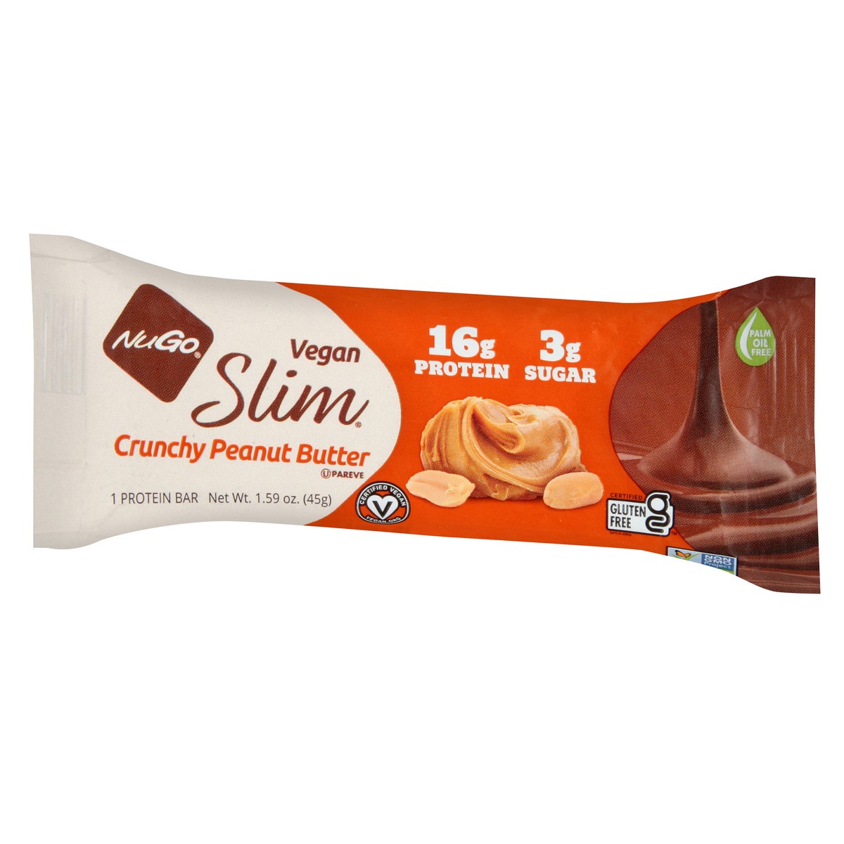 slide 5 of 9, NuGo Slim Crunchy Peanut Butter Protein Bar 1.59 oz, 1.59 oz