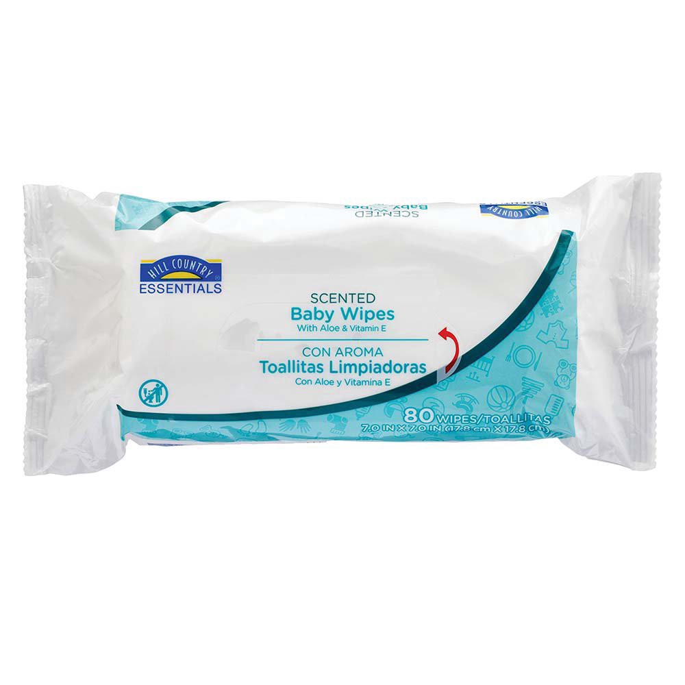 slide 1 of 1, Hill Country Fare Baby Wipes Scented, 80 ct