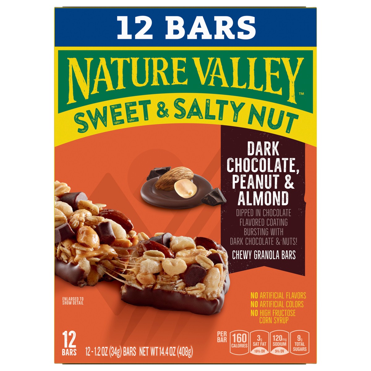 slide 1 of 6, Nature Valley Granola Bars, Dark Chocolate Peanut Almond, 12 ct, 14.4 OZ, 12 ct